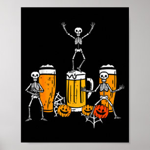 Halloween-Team-Skelette Tanz Lustiges Kostüm Paar Poster