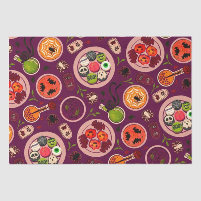 Halloween Tee Party Tissue Paper Seidenpapier (Vorderseite)