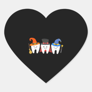 Halloween Teeth Dental Herz-Aufkleber