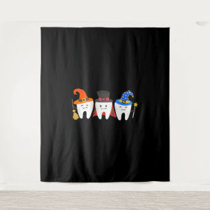 Halloween Teeth Dental Wandteppich