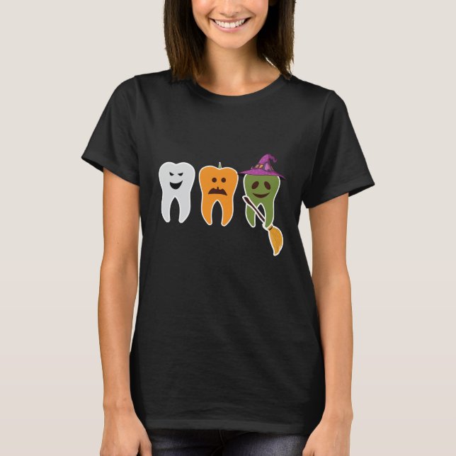 Halloween-Teethbodesign T-Shirt (Vorderseite)