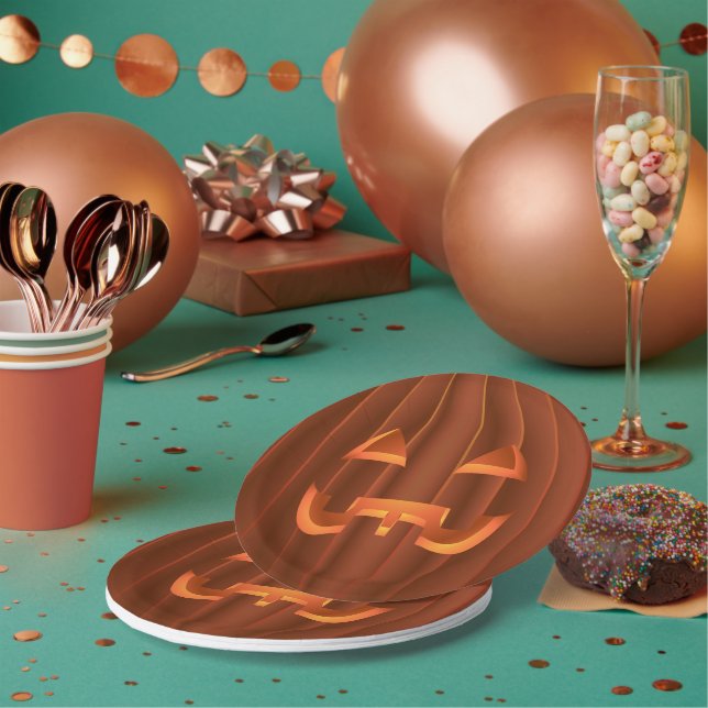 Halloween-Teller Spaß Kürbis-Papierplatten Pappteller (Multi)