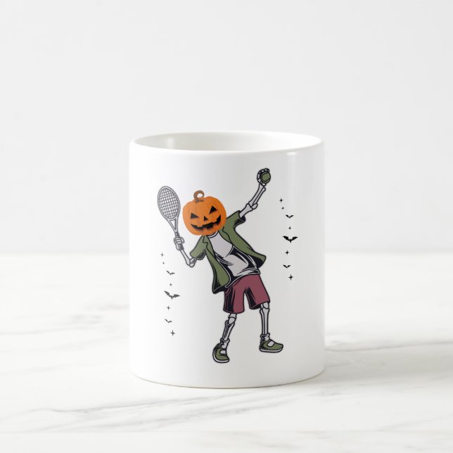 "Halloween Tennis Pumpkin Skeleton Tasse - Funny (Mittel)