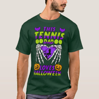 Halloween Tennis Vater Sport Lover Skeletter T-Shirt