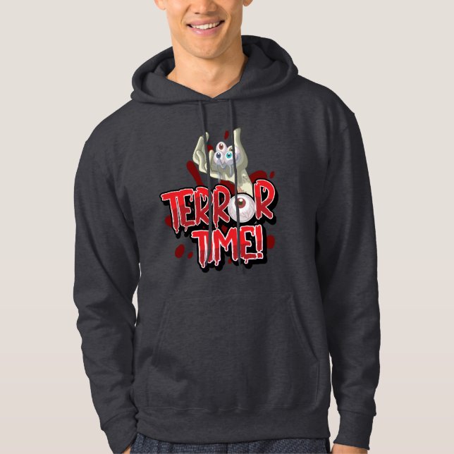 Halloween Terror Zeit Zombie Hand mit Augen Hoodie (Vorderseite)