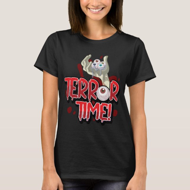 Halloween Terror Zeit Zombie Hand mit Augen T-Shirt (Vorderseite)