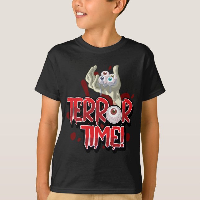 Halloween Terror Zeit Zombie Hand mit Augen T-Shirt (Vorderseite)