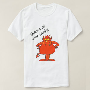 Halloween Teufel rotes Monster Gib mir Süßigkeiten T-Shirt