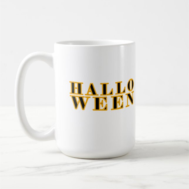 Halloween-Textdesign Kaffeetasse (Links)