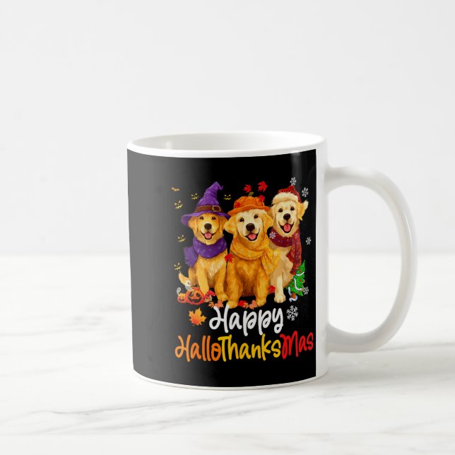 Halloween Thanksgiving Christmas Golden Retriever  Kaffeetasse (Rechts)