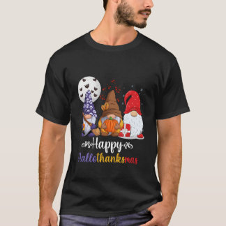Halloween Thanksgiving Frohe Hallothanksmas Gnome T-Shirt