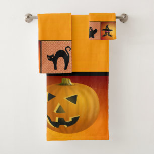 Halloween-Thema-Badezimmer-Tuch-Set Badhandtuch Set