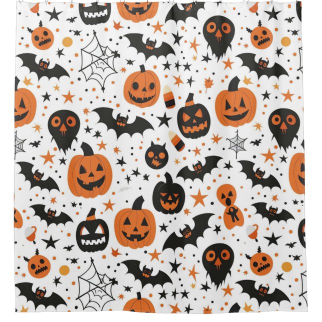Halloween-Thema Duschvorhang (Vorderseite)