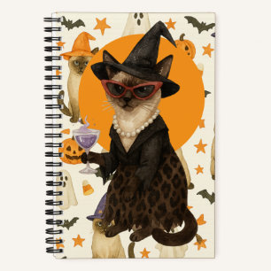 Halloween-Thema für Katzenliebhaber Notizbuch
