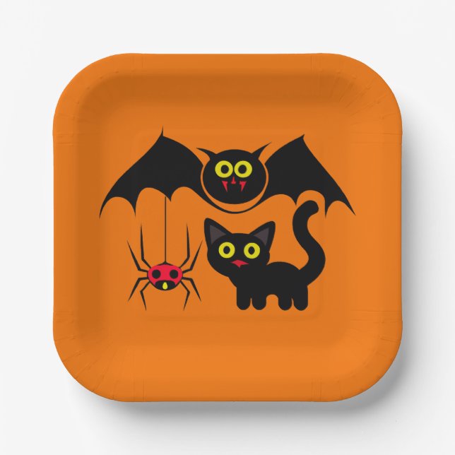 Halloween-Thema Pappteller (Vorderseite)