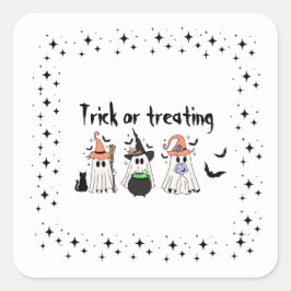 Halloween-Thema Quadratischer Aufkleber