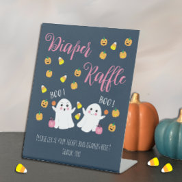 Halloween Theme Diaper Raffle Dark Blue Sign Sockelschild