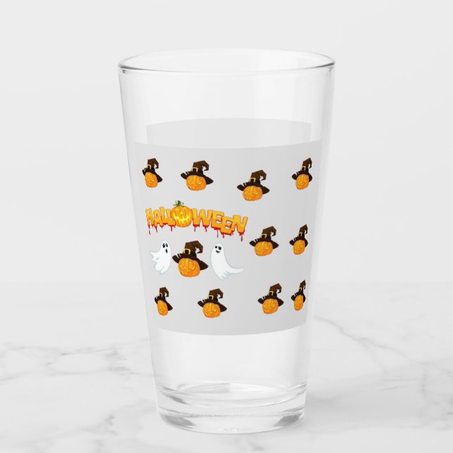 Halloween theme: Ghosts and pumpkin Glas (Vorderseite)