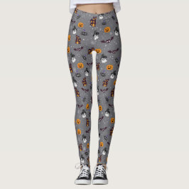 Halloween Theme Gray Leggings