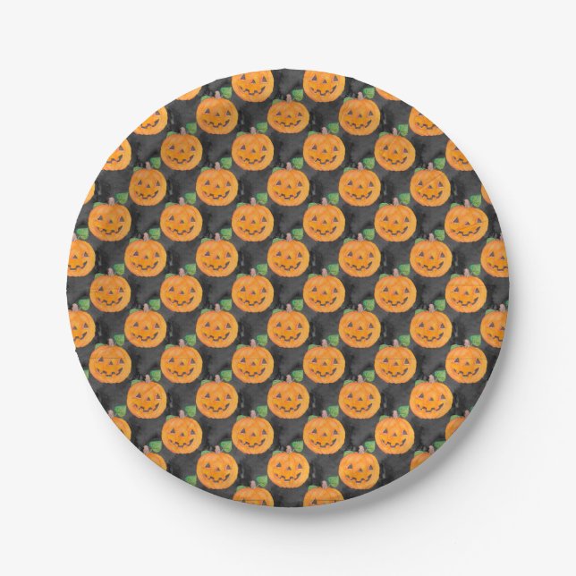 Halloween Theme,Pumpkin Party Paper Plate Pappteller (Vorderseite)