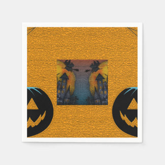 Halloween Theme Pumpkin und Spuk House Serviette