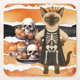 Halloween themed for Cat Lovers with cupcakes Rechteckiger Pappuntersetzer