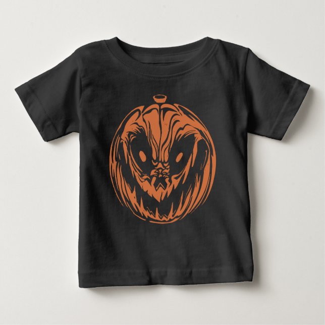 halloween-themed scary pumpkin design baby t-shirt (Vorderseite)