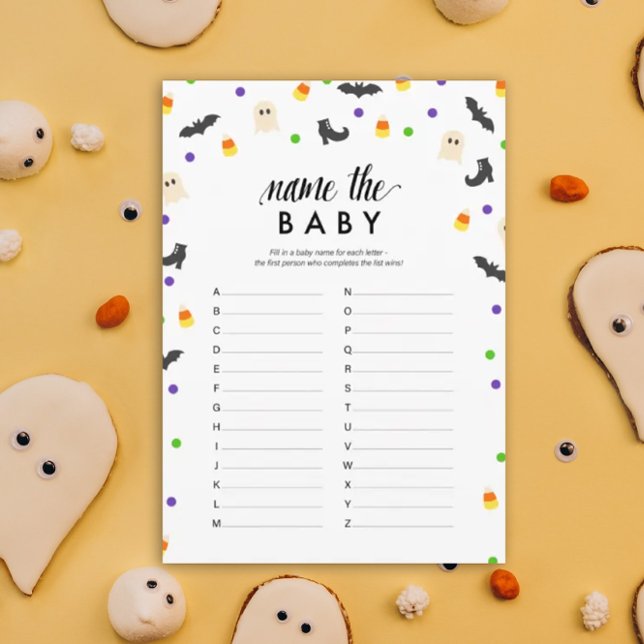 Halloween-Themenname: Baby-Duschspiel Programm (Name the baby Halloween theme baby shower game)