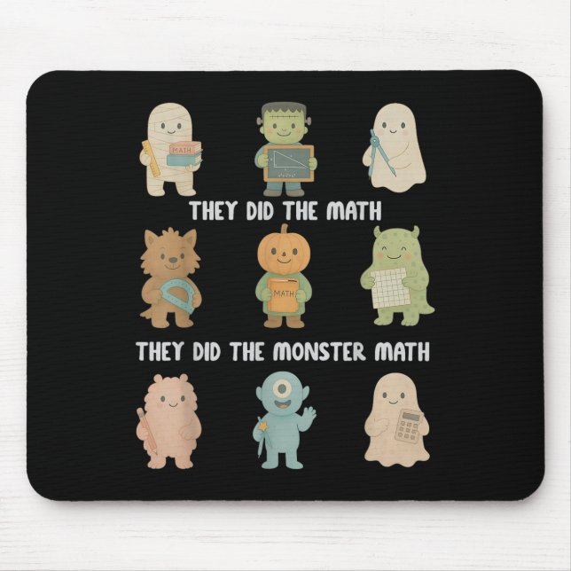 Halloween They Did The Math They Did The Monster M Mousepad (Vorne)