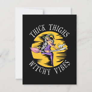 Halloween Thick Thighs Witchy Vibes Dankeskarte