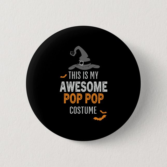 Halloween This is My Awesome Pop Birthday Button (Vorderseite)