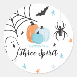 Halloween Three Spirit Birthday Blue Pumpkins Runder Aufkleber
