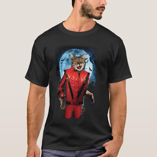 Halloween-Thriller-Katze T-Shirt (Vorderseite)
