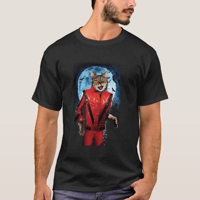 Halloween-Thriller-Katze T-Shirt (Vorderseite)