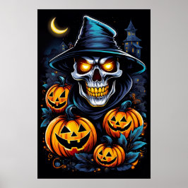 Halloween Thrills mit diesem glühend Mit Augen Ske Poster