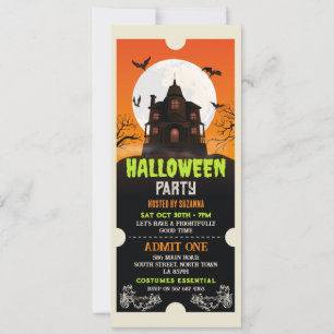 Halloween Ticket Spuk House Party Horror Einladung