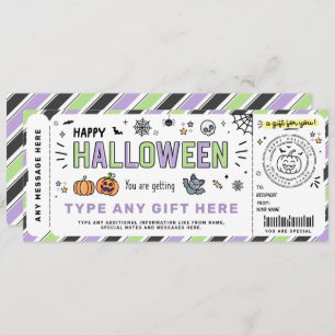 Halloween Ticket Voucher - Überraschungsgeschenk-T Einladung