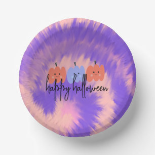 Halloween-Tie-Dye-Kürbis Handgezeichnet Pappteller