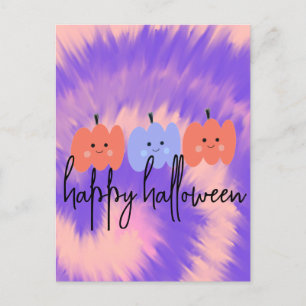Halloween-Tie-Dye-Kürbis Handgezeichnet  Postkarte