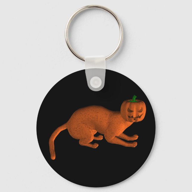 Halloween Tiger Cat Schlüsselanhänger (Vorderseite)