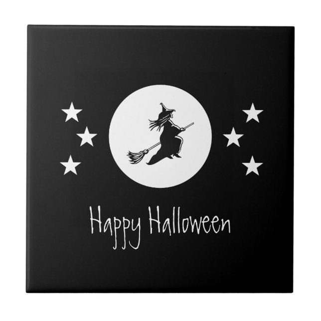 Halloween-Tile, schwarz Fliese (Vorderseite)