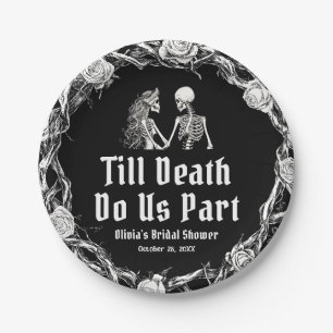 Halloween Till Death Do us Part Brautparty Pappteller