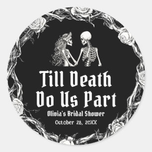 Halloween Till Death Do us Part Brautparty Runder Aufkleber