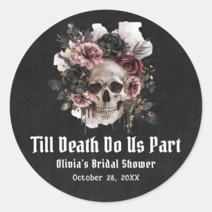 Halloween Till Death Do us Part Brautparty Runder Aufkleber