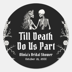 Halloween Till Death Do us Part Brautparty Runder Aufkleber