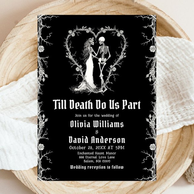 Halloween Till Death Do us Part Gothic Wedding Einladung (Von Creator hochgeladen)