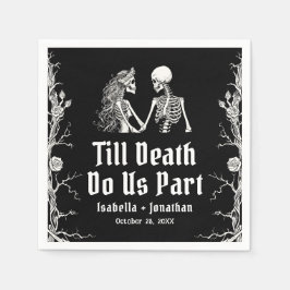 Halloween Till Death Do Us Part Skeletons Wedding Serviette