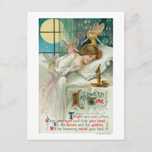 Halloween Time Fairies rund um die Schlaffrau Postkarte