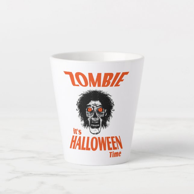 Halloween Time Zombie Face Milchtasse (Vorderseite)