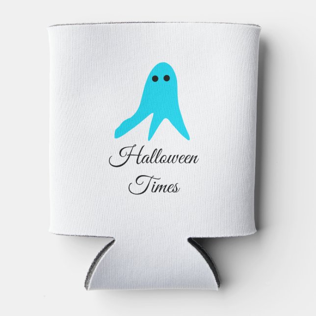 Halloween Times blauer Geisterschreiber handgezeic Dosenkühler (Vorderseite)
